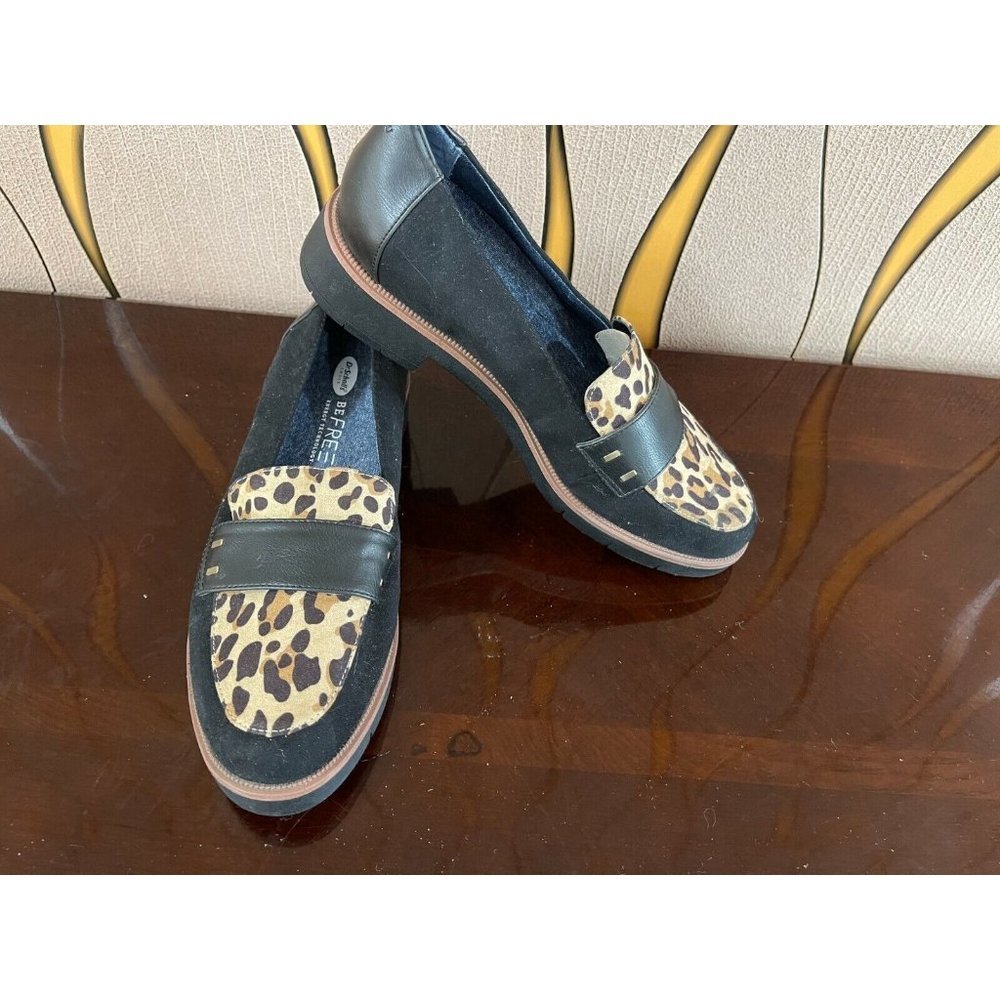 Dr Scholl's Leather Loafers Be Free Black Energy Technology Women's Size 9  #A47